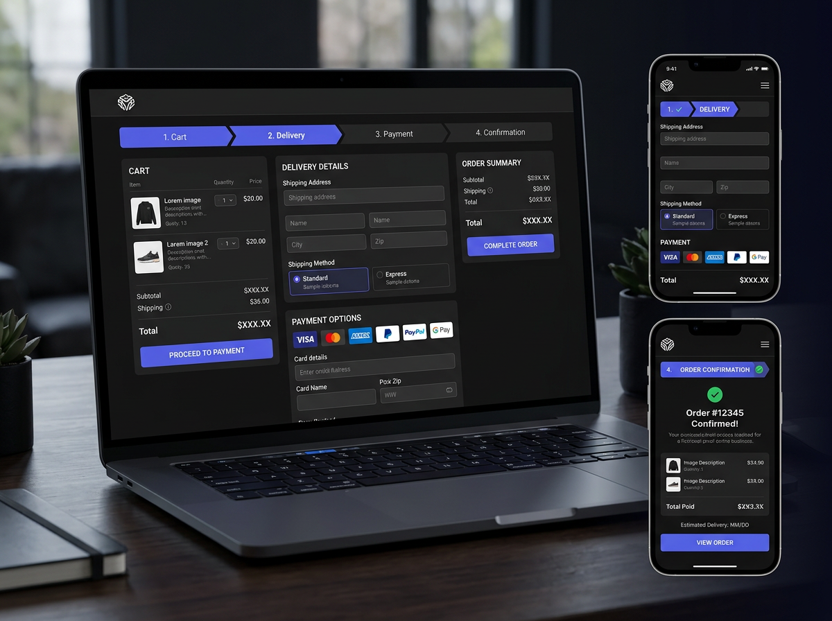 Online store checkout and order confirmation demo